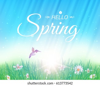 Hello Spring Nature Landscape Illustration