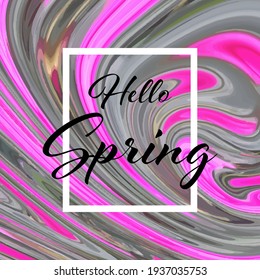 Hola primavera. Vector de flujo de fluido gris rosa de diseño dinámico geométrico abstracto