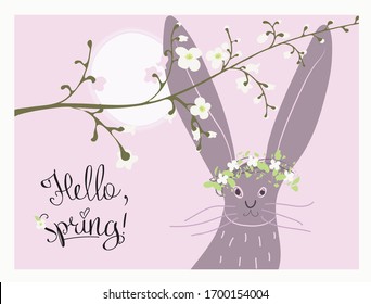 Hello, Spring! Postcard, poster, banner.