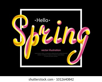 Hello spring, poster, abstract background. Vector illustration.