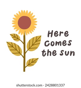 Hello spring quotes. Floral springtime hand drawn prints design. Positive phrases for stickers, postcards or posters