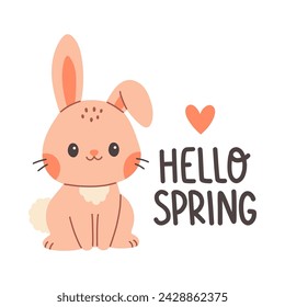 Hello spring quotes. Floral springtime hand drawn prints design. Positive phrases for stickers, postcards or posters
