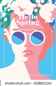 Hello Spring romantic poster.