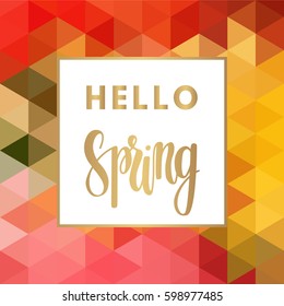 Hello spring sale banner for online shopping with discount offer. Promotional email design poster.