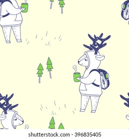 Hello spring. seamless pattern