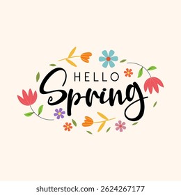 Hello Spring. Spring season. Spring season background vector.