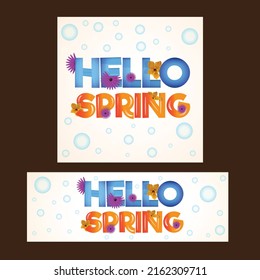 Hello spring season banner vector art illustration
