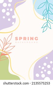 Hello spring season with frame and corner of Colorful flowers background