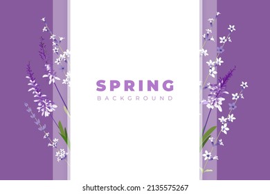 Hallo Frühlingssaison mit Rahmen und Ecke bunter Blumen Hintergrund