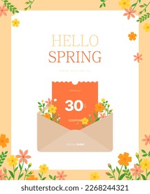 hello spring,
shopping mall coupon about spring discount