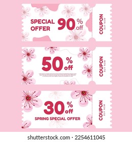 hello spring special discount coupon vector design