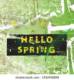 Hallo Frühling Special Verkauf . Leaf-Vektorlogo