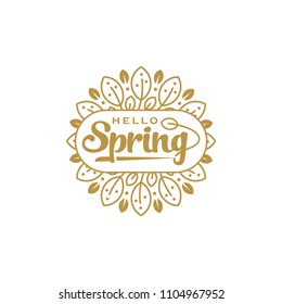 Hello Spring Summer Logo Vector Illustration Stock Vector (Royalty Free ...