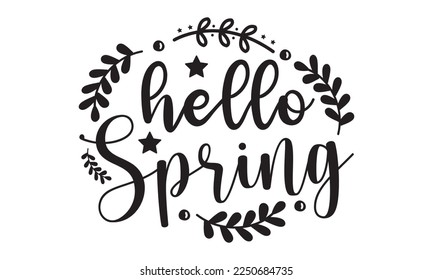 Hello spring svg, Easter svg, Happy Easter svg design, Easter Cut File, Hoppy t shirt, Bunny and spring svg, Egg for Kids, Cut File Cricut svg