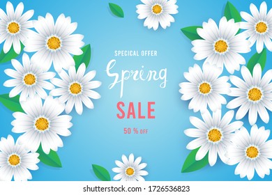 Hello spring text, Floral pattern, Card for spring season, Promotions, Brochure, Voucher discount, Poster greeting, Invitation, Template, Banner, Poster.