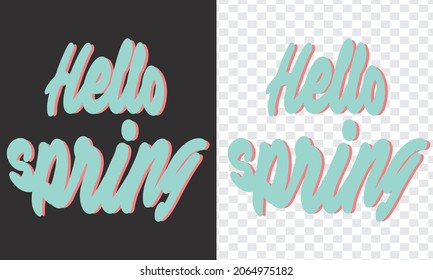 Gráfico de ilustración de la letra de mano de texto de primavera de Hello