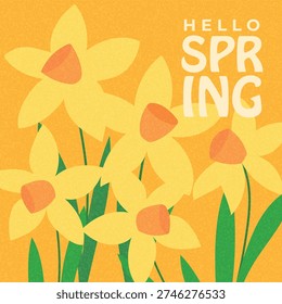 Hello Spring textured poster