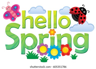 Hello Spring Theme Image 3 - Eps10 Vector Illustration.