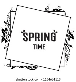 Hello Spring Time Floral Card for Holidays Vector Illustration