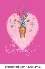 Hello spring tulips in flower vase