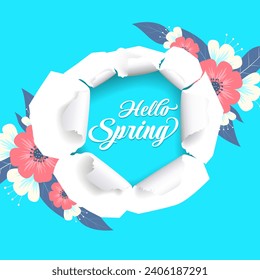 hello spring typhography design background