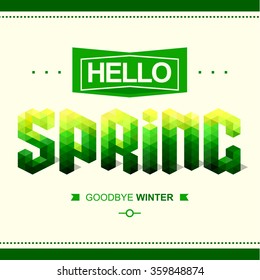 Hello Spring typographic design . Spring Background . Vector design for spring sales, banners, advertisement.