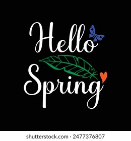 hello spring typography. Beauty nature background. Eps 10.