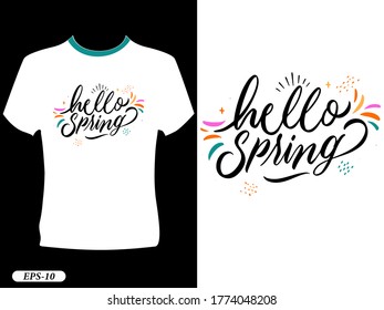 camiseta de diseño de tipografía de primavera de saludo