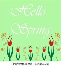 hello spring vector