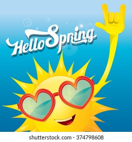 Hello spring vector background.