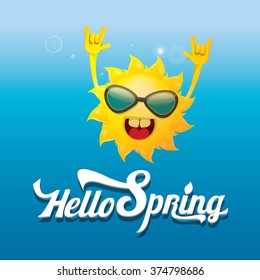 Hello spring vector background.