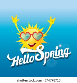 Hello spring vector background.