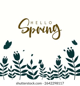 hello spring vector background.it is suitable for card, banner, or poster