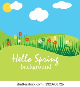 Hello Spring Vector Design