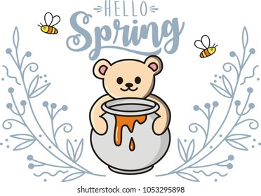 hello spring vector illustration