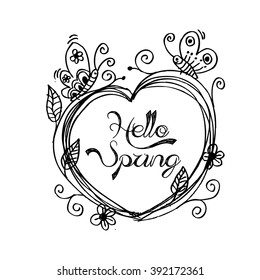 Hello spring. Vector illustration.