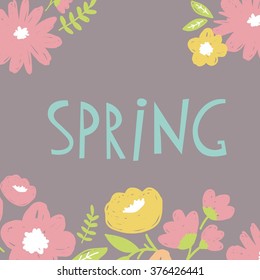 Hello spring vector print