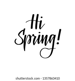 Hello spring vector seasonal greetings hand drawn modern calligraphy