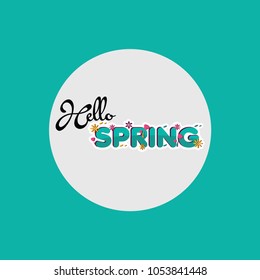 Hello Spring Vector Template Design