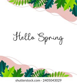 Hello Spring. Welcome Spring. Welcome Spring Season. Spring is coming vector.