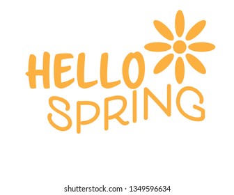 Hello Spring Yellow text and flower
