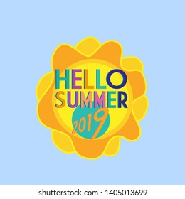 hello summer 2019 background with tropical theme for good vibe in holiday