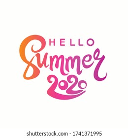 Hello Summer 2020. Bright Lettering Template