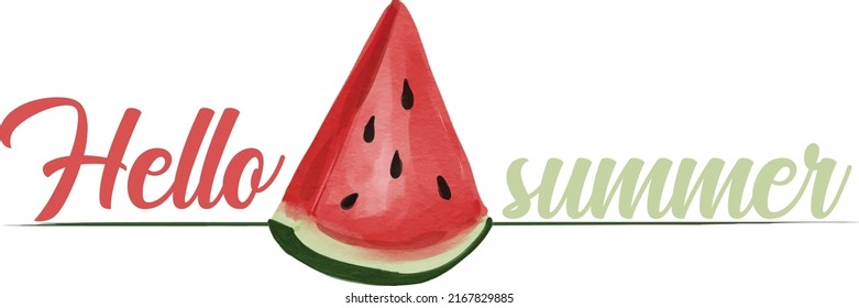 Hallo Sommer 2022 frisch gemalte Wassermelone. 