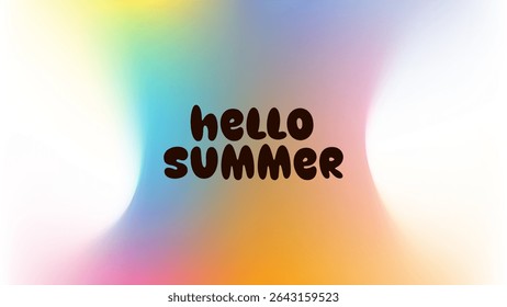 HELLO SUMMER ABSTRACT BACKGROUND GRADIENT MESH COLORFUL DESIGN VECTOR. GODD FOR FLYER, BANNERS, PRINT, WEBSITE, WALLPAPER, COVER DESIGN, GREETING CARD