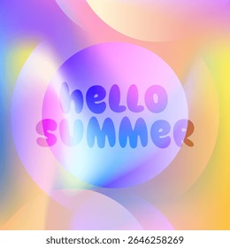 HELLO SUMMER ABSTRACT BACKGROUND GRADIENT MESH COLORFUL DESIGN VECTOR. GODD FOR FLYER, BANNERS, PRINT, WEBSITE, WALLPAPER, COVER DESIGN, GREETING CARD