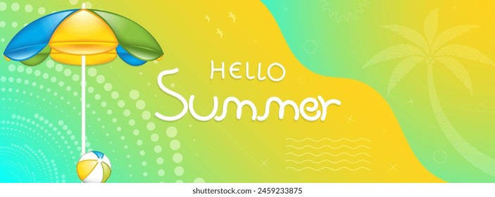 Hello summer abstract background, summer sale banner, poster design., vector illustration