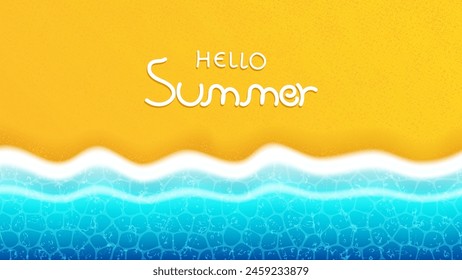 Hello summer abstract background, summer sale banner, poster design., vector illustration