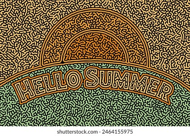Hello Summer Abstract Typography Art Background for Wallpaper, poster, backdrop