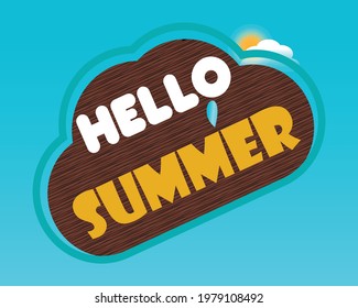 hello summer abstract vector colorful design background